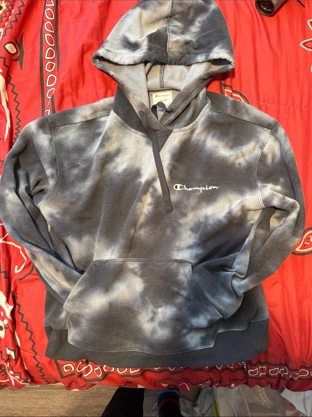 Champion hoodie  Black and White Tie-Dye Hoodie